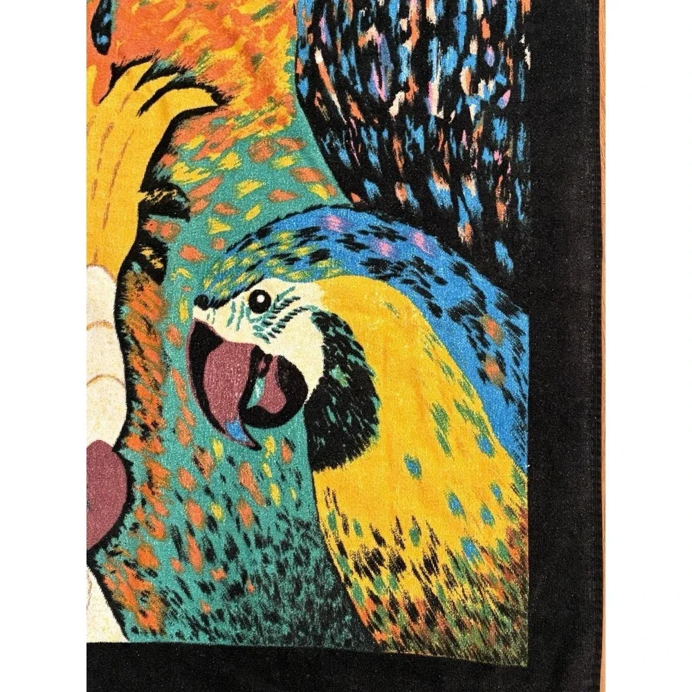 Jungle Oversized Big Beach Pool Bath Towel Tropical Cotton Parrots 35 X 65‎